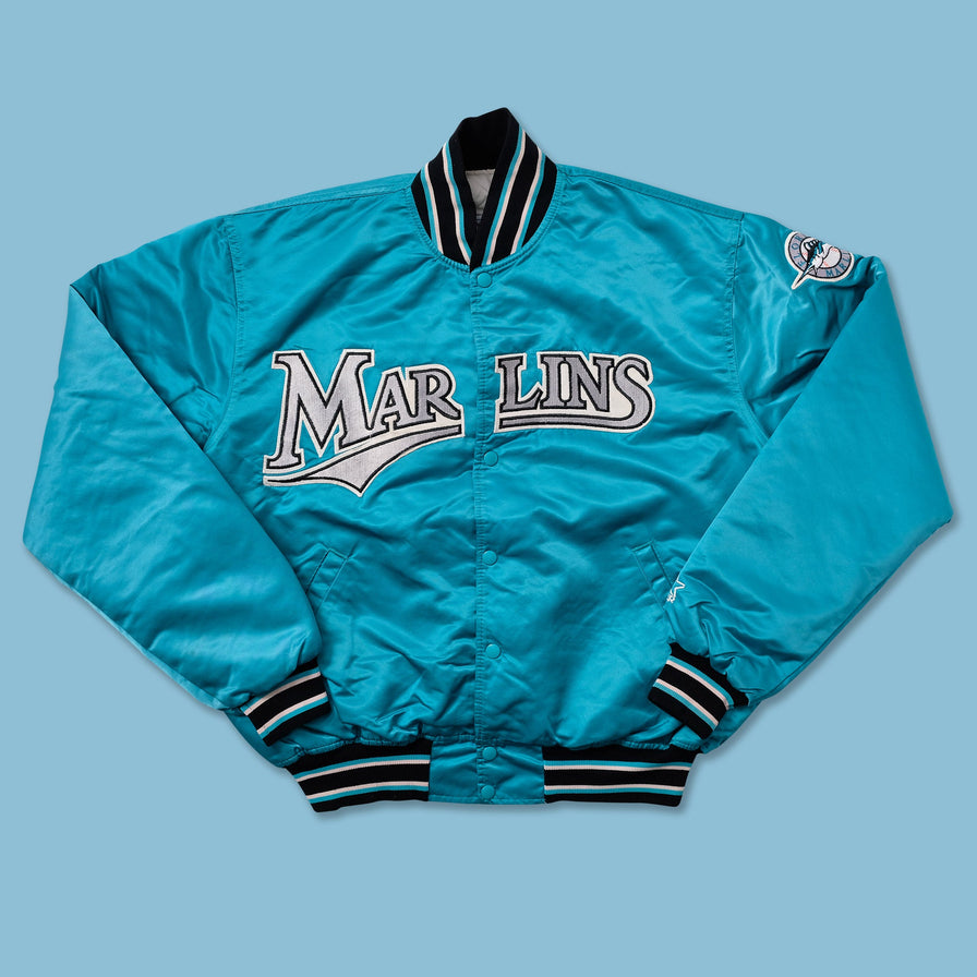 Vintage Starter Florida Marlins Satin Bomber Jacket XLarge - Double Double Vintage