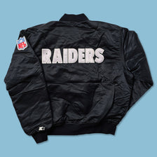 Vintage Starter Los Angeles Raiders Satin Bomber Jacket XLarge
