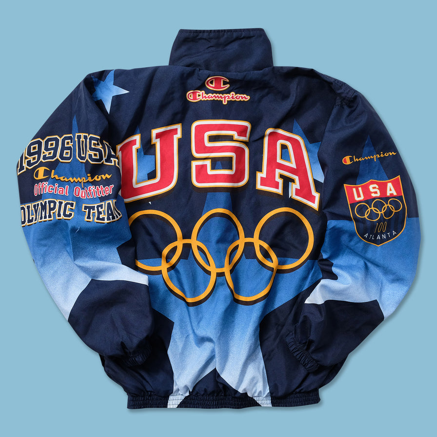 1996 Champion USA Olympic Team Track Jacket Medium - Double Double Vintage
