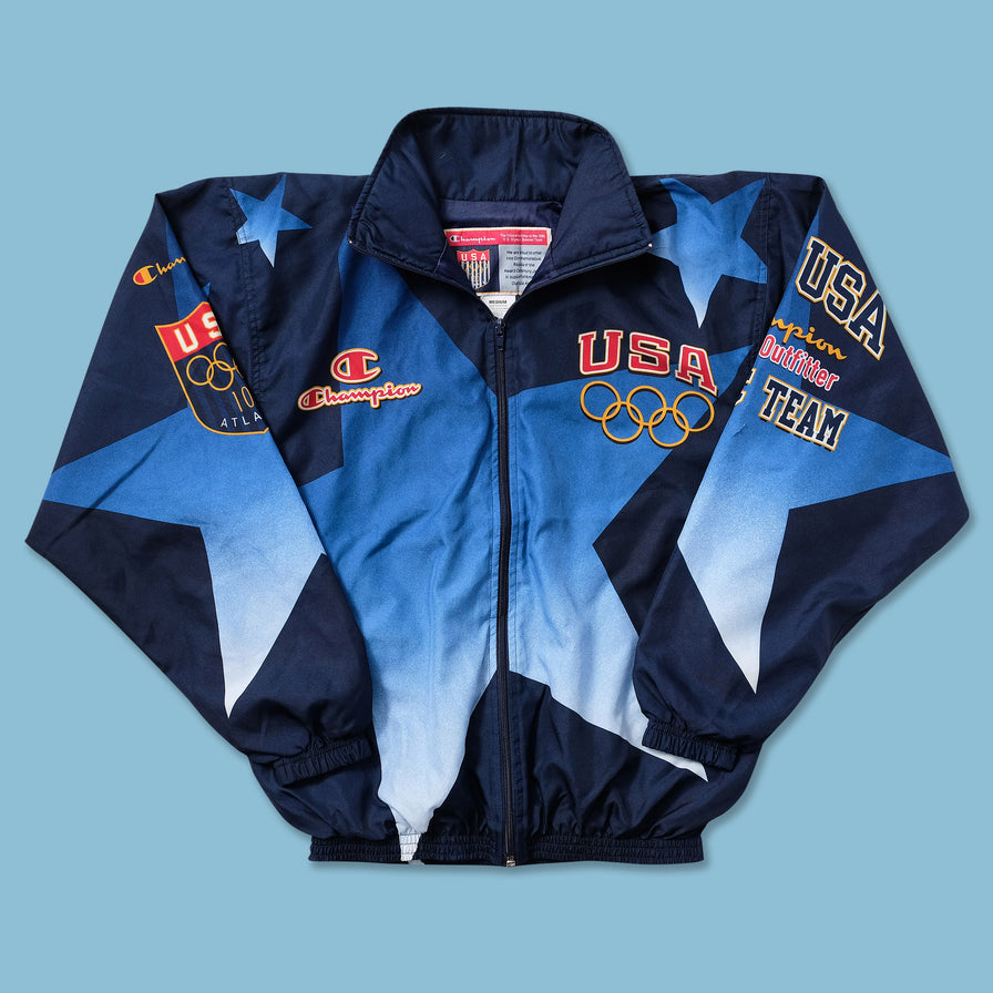 1996 Champion USA Olympic Team Track Jacket Medium - Double Double Vintage