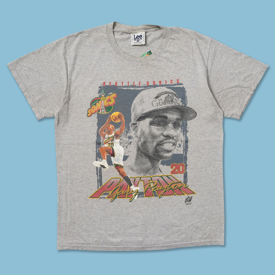 1996 Gary Payton Seattle Super Sonics T-Shirt Large - Double Double Vintage