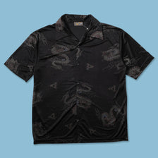 Y2K Satin Dragon Shirt Large - Double Double Vintage