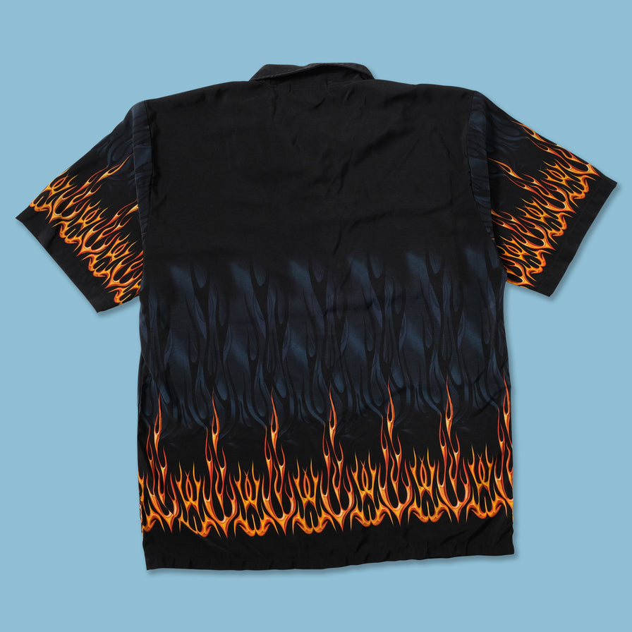 Y2K Flames Shirt XXL - Double Double Vintage