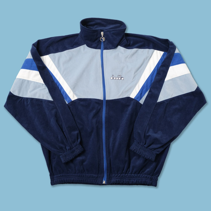 Vintage Diadora Velour Track Jacket Medium 