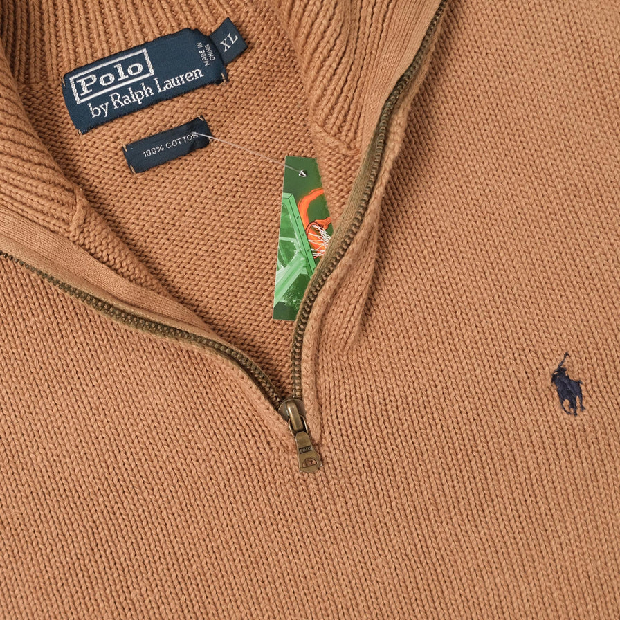 Vintage Polo Ralph Lauren Q-Zip Knit Sweater Large 