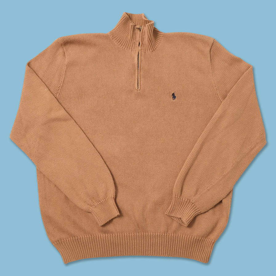 Vintage Polo Ralph Lauren Q-Zip Knit Sweater Large 