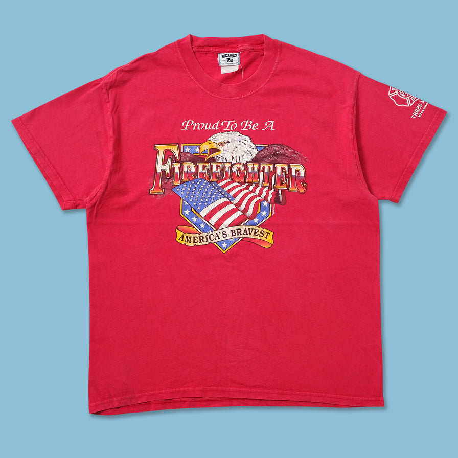 Vintage Firefighter T-Shirt Large - Double Double Vintage