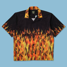 Y2K Flames Shirt XLarge - Double Double Vintage