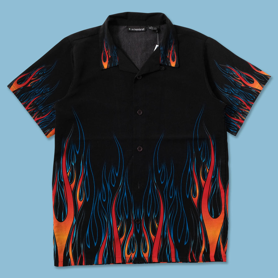 Women's Y2K Flames Shirt Small - Double Double Vintage