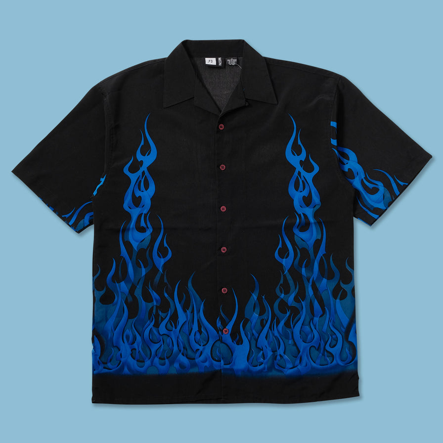Y2K Flames Tribal Shirt XLarge - Double Double Vintage