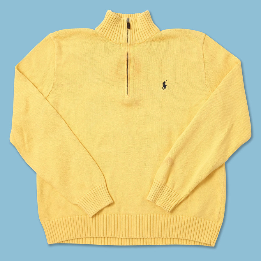 Vintage Polo Ralph Lauren Q-Zip Knit Sweater Medium 