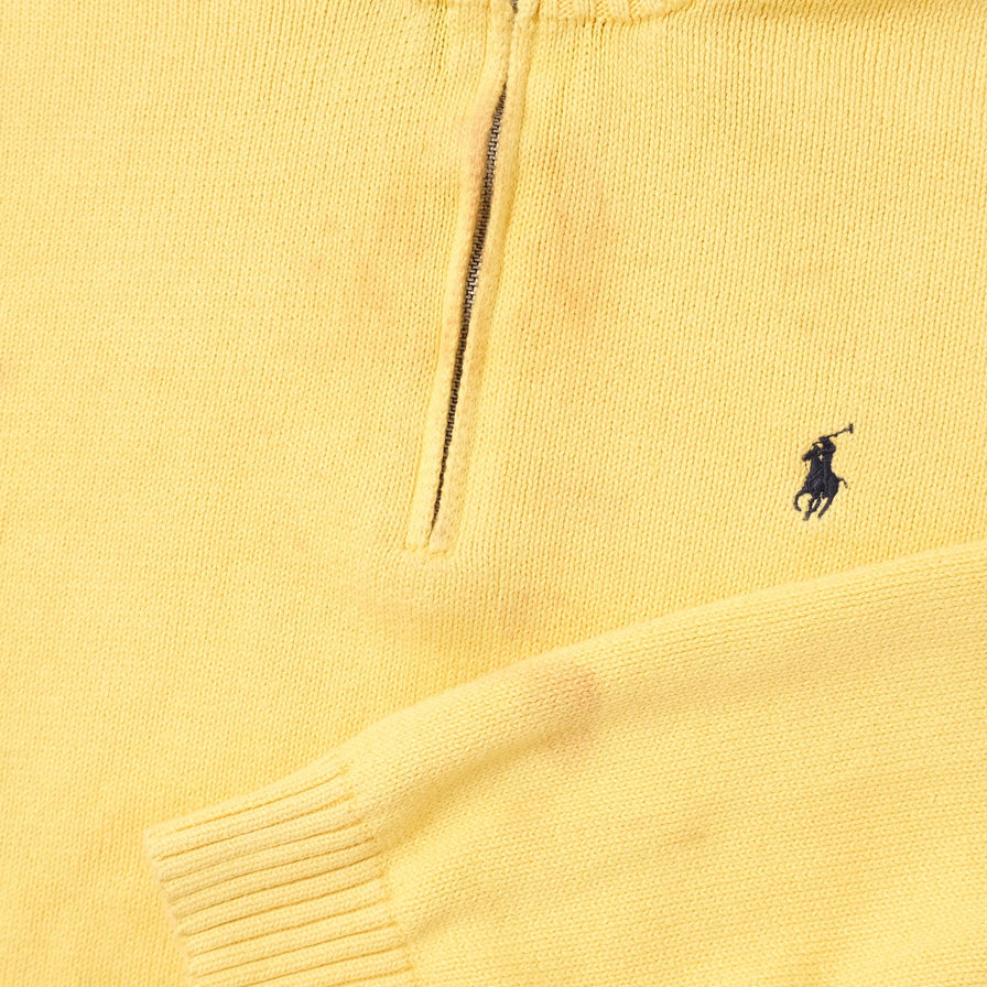Vintage Polo Ralph Lauren Q-Zip Knit Sweater Medium 