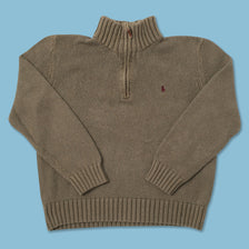 Vintage Polo Ralph Lauren Q-Zip Knit Sweater Medium 