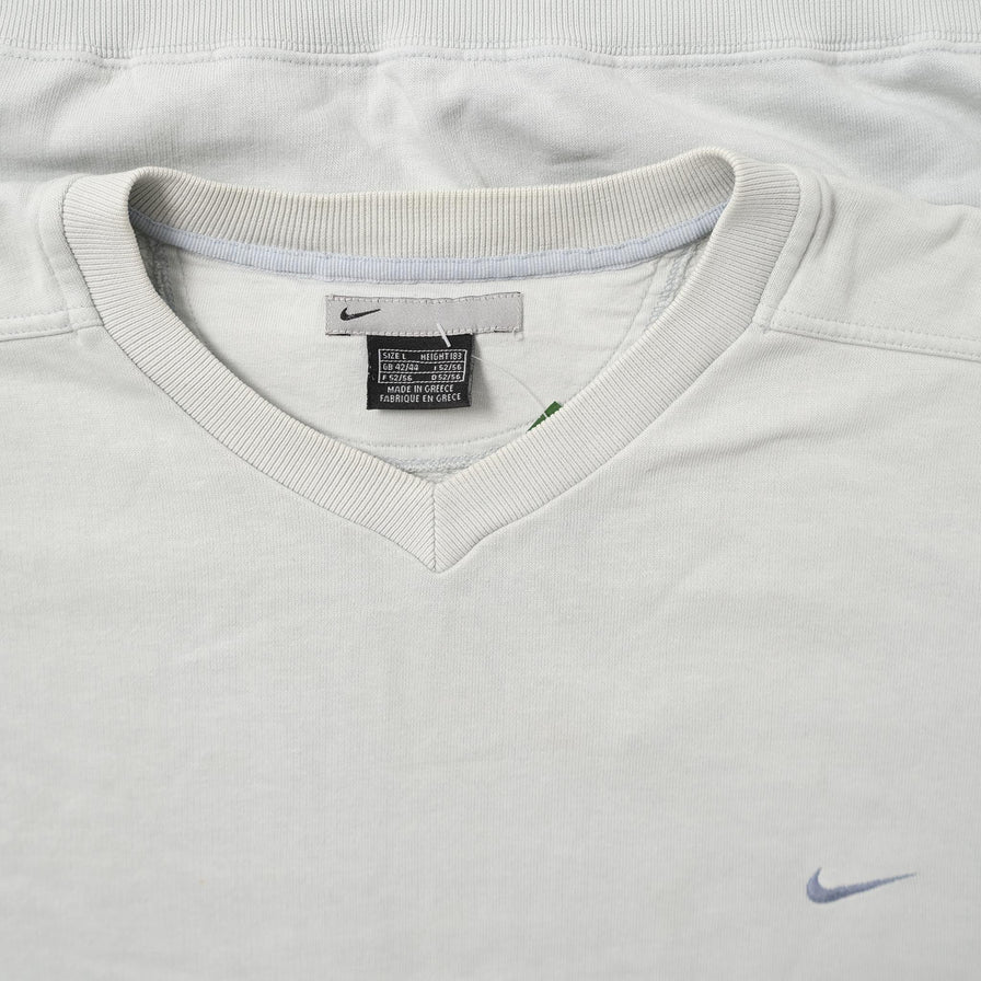 Vintage Nike Mini Swoosh V-Neck Sweater Large 