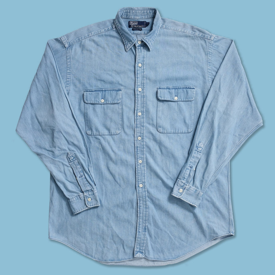 Vintage Polo Ralph Lauren Denim Shirt XLarge 