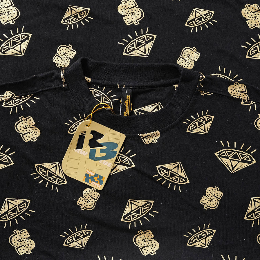 Y2K Raw Blue T-Shirt XLarge 