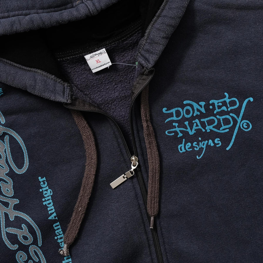 Y2K Ed Hardy Zip Hoody XLarge 