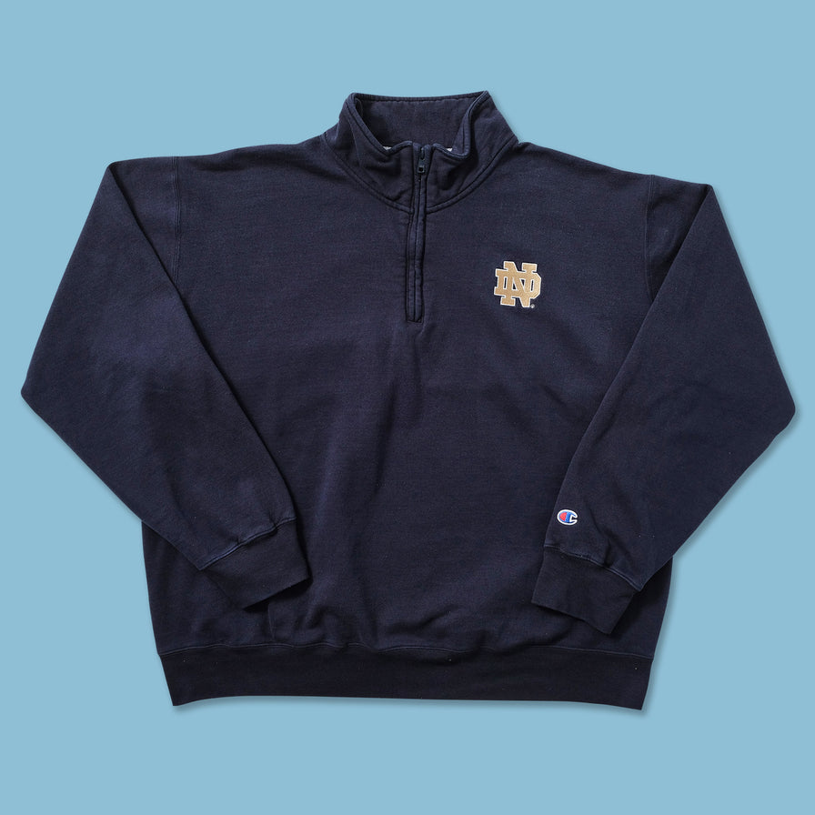 Champion Notre Dame Q-Zip Sweater XLarge 