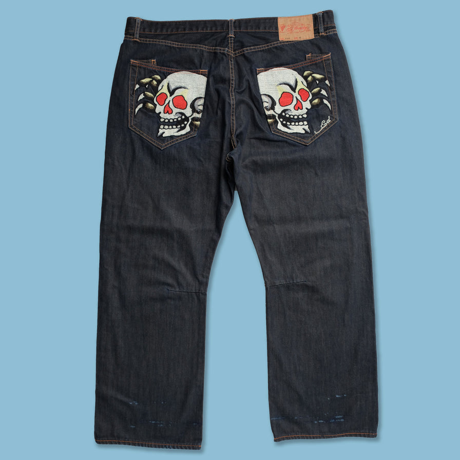 Y2K Ed Hardy Denim Pants 42x32 - Double Double Vintage
