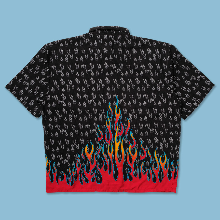 Y2K Flames Shirt XXL - Double Double Vintage