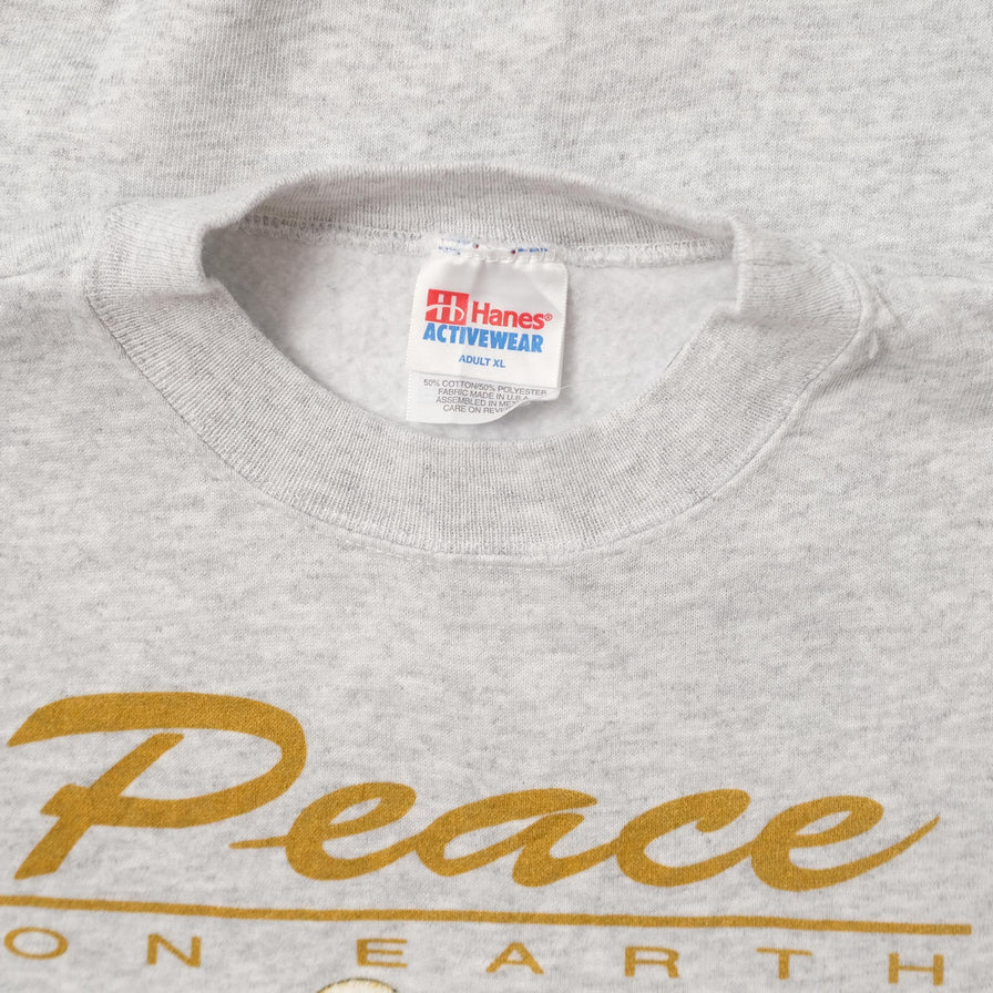 Vintage Peace On Earth Sweater XLarge 