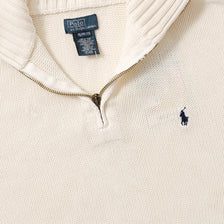 Vintage Polo Ralph Lauren Q-Zip Knit Sweater Small 
