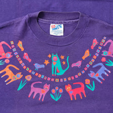 Vintage Cats T-Shirt Large 