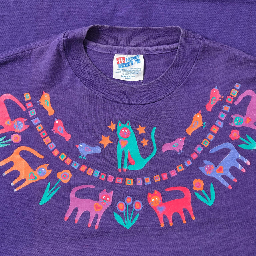 Vintage Cats T-Shirt Large 