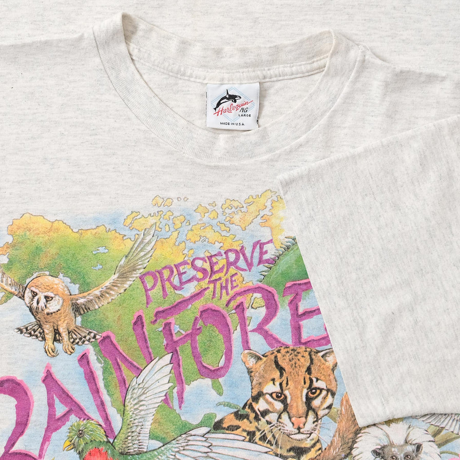 Vintage Rainforest Animal T-Shirt Medium 