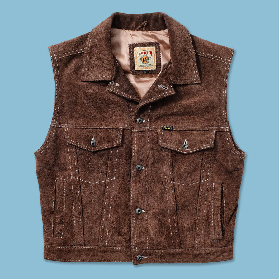Vintage Diesel Leather Vest Large 