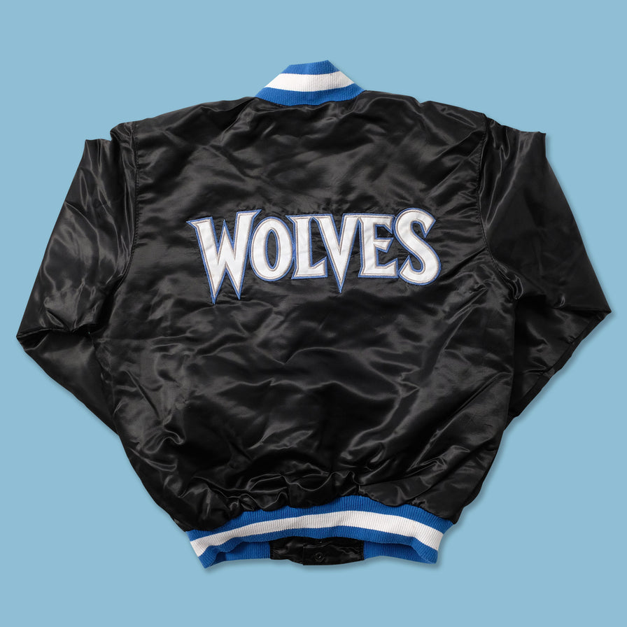 Women's Starter Minnesota Timberwolves Satin Bomber Jacket Small - Double Double Vintage