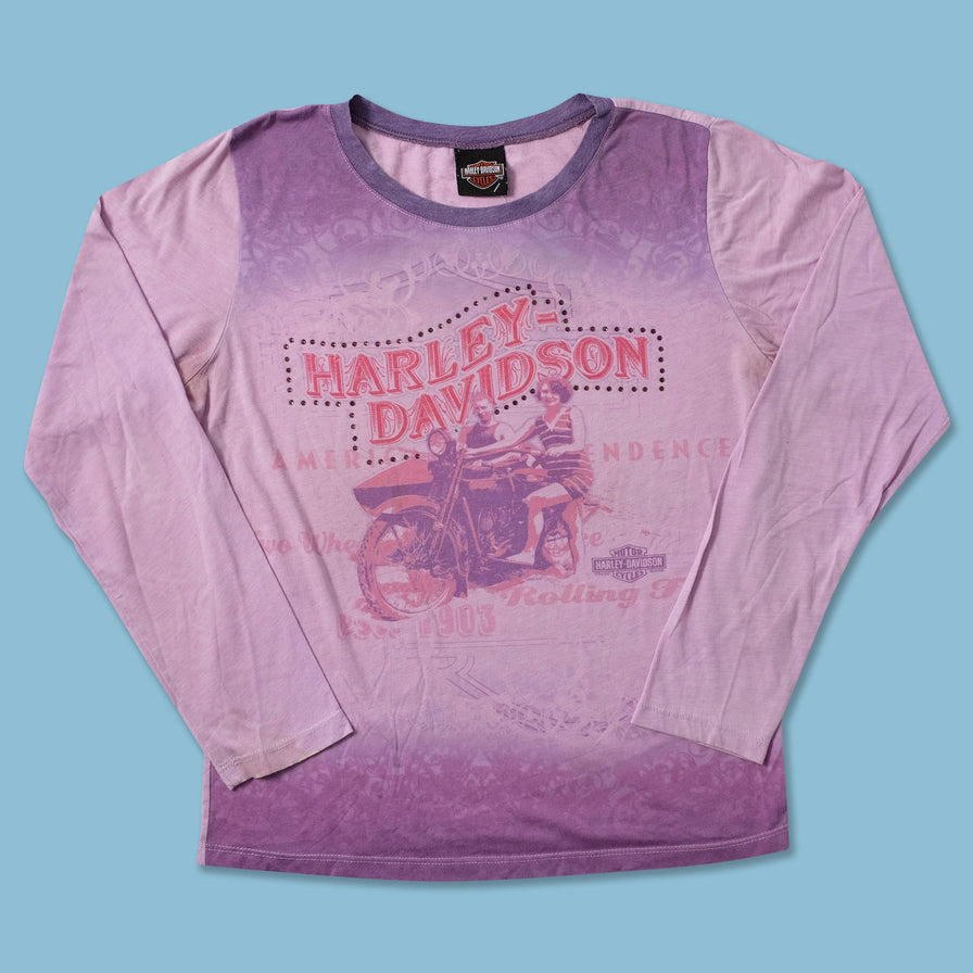 Women's Y2K Harley Davidson Longsleeve Medium - Double Double Vintage