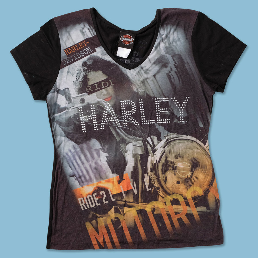 Women's Y2K Harley Davidson Top Medium - Double Double Vintage