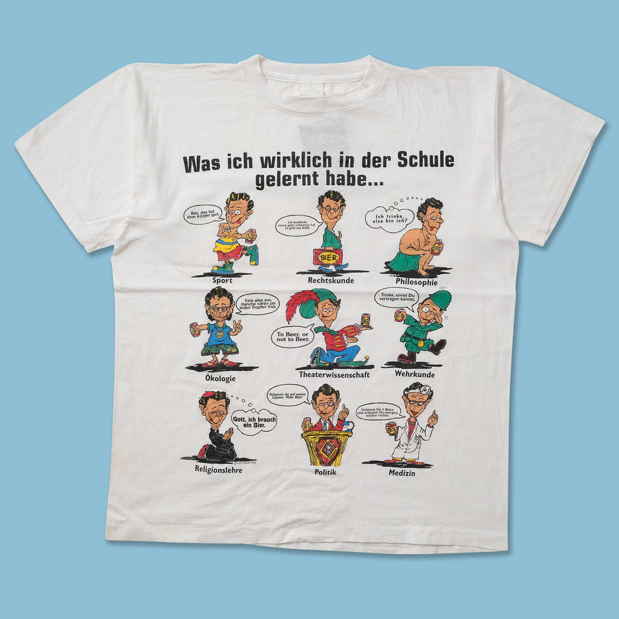 Vintage Cartoon School T-Shirt Large 