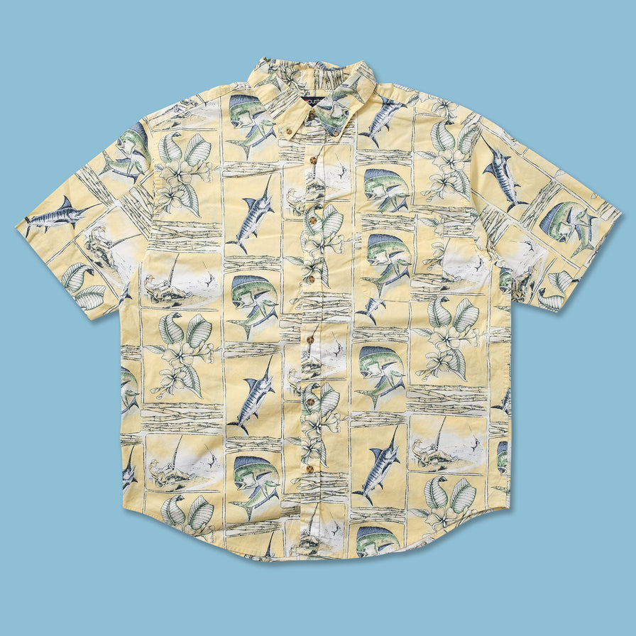 Vintage Fish Pattern Shirt XLarge 