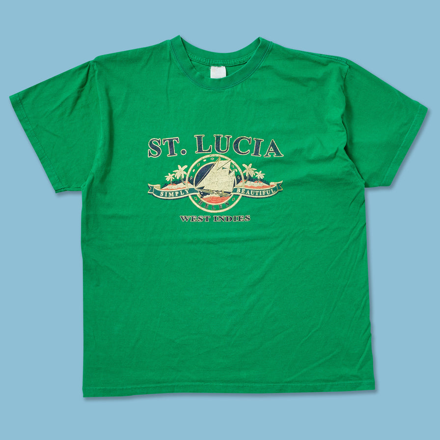 St. Lucia West Indies T-Shirt Large - Double Double Vintage