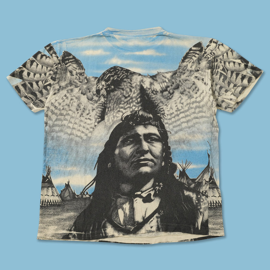 Vintage Native Americans AOP T-Shirt Large 