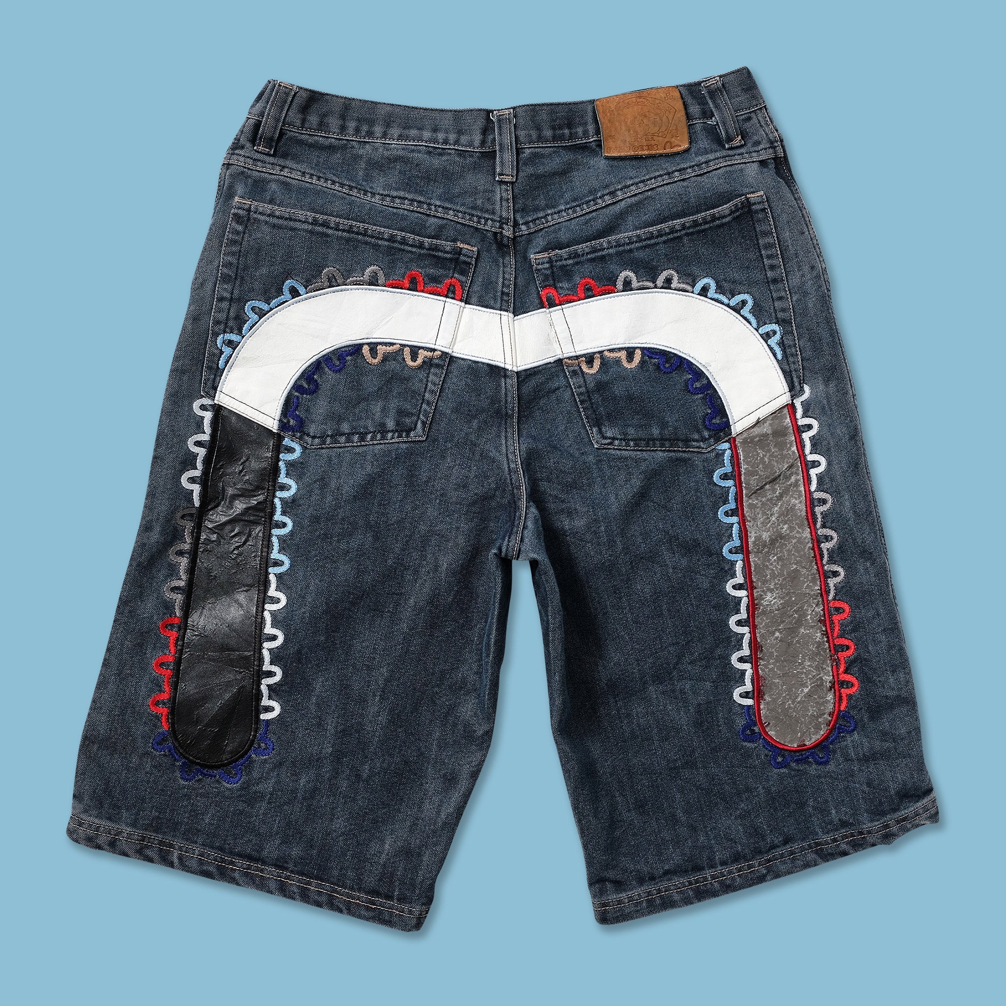 パンツ evisu short w34 中古・古着通販】EVISU (エビス) ハーフパンツ ネイビー サイズ