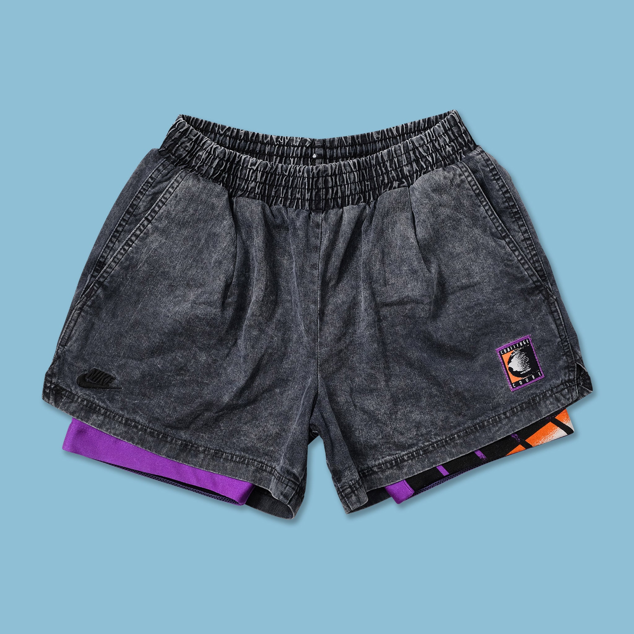 デッドストックNikeナイキvintageチャレンジコート90'sショーツ Nike Vintage 90s tennis swoosh challenge court logo plaid