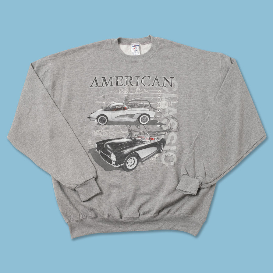 Vintage American Sports Car Sweater Large 