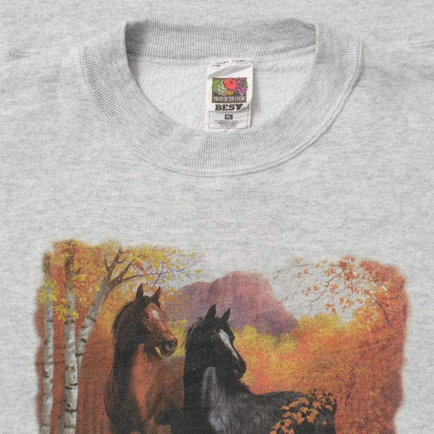 Vintage 1996 Horse Graphic Sweater Large 