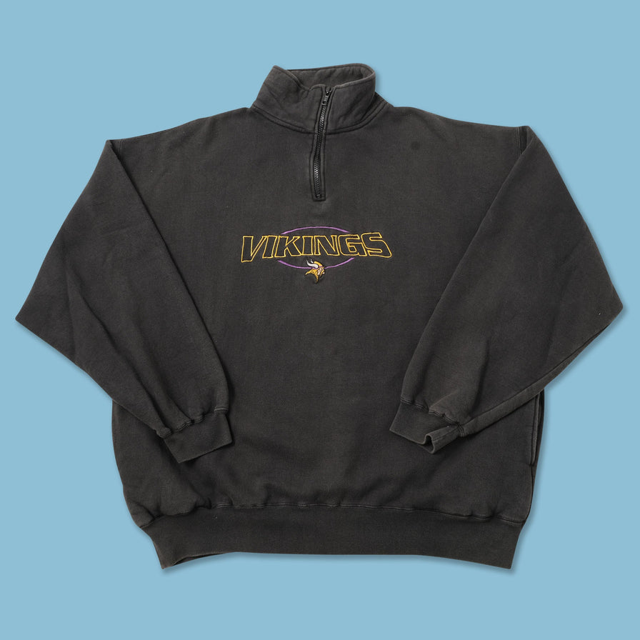 Vintage Minnesota Vikings Q-Zip Sweater XLarge 