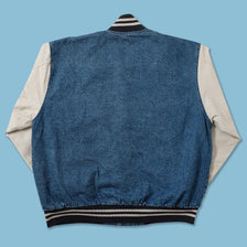 Vintage Denim Varsity Jacket XLarge 