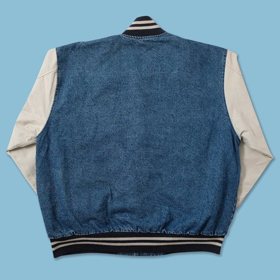 Vintage Denim Varsity Jacket XLarge 