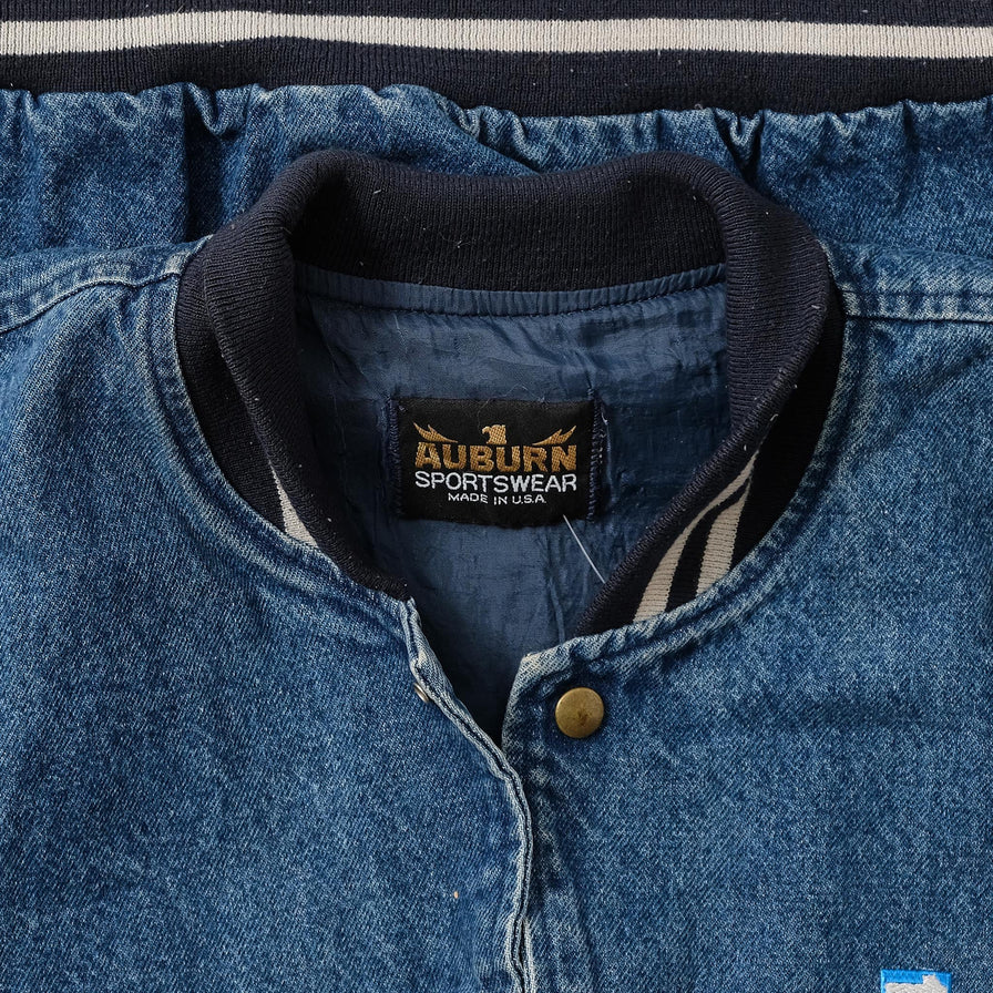 Vintage Denim Varsity Jacket XLarge 