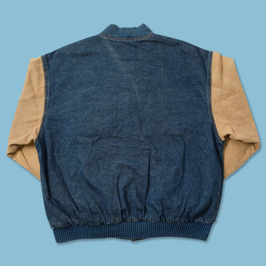 Vintage Denim Varsity Jacket XLarge 