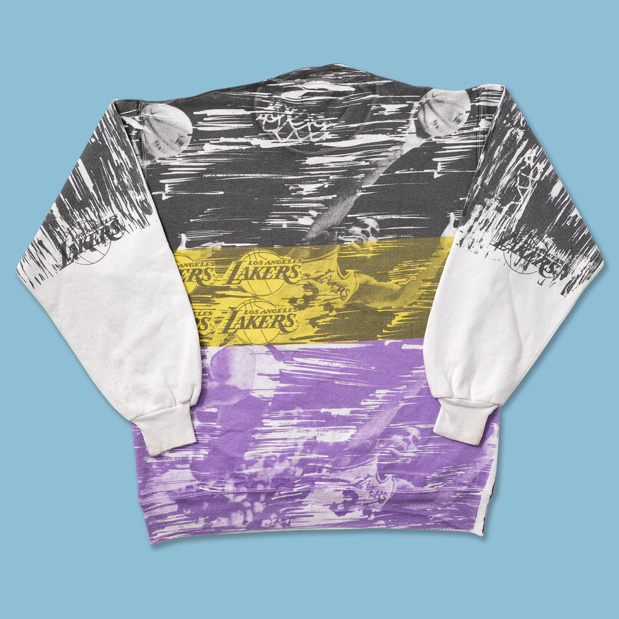 Vintage Los Angeles Lakers AOP Sweater Large - Double Double Vintage
