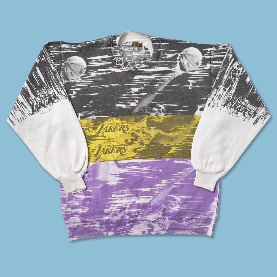 Vintage Los Angeles Lakers AOP Sweater Large - Double Double Vintage
