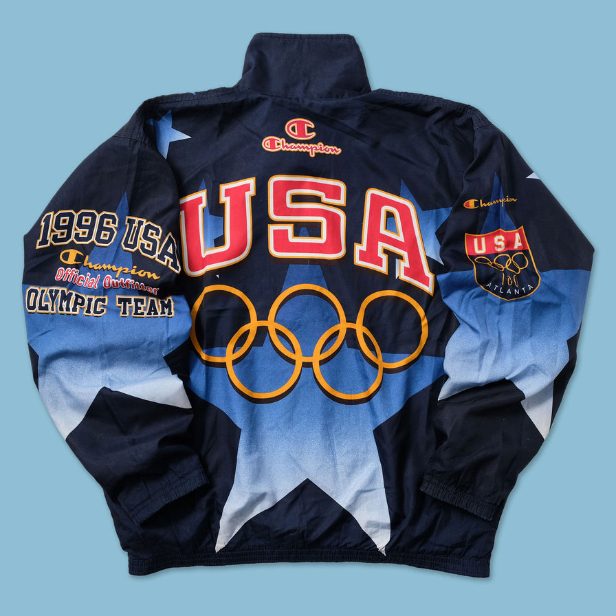 1996 Champion Atlanta Olympics USA Track Jacket XLarge - Double Double Vintage