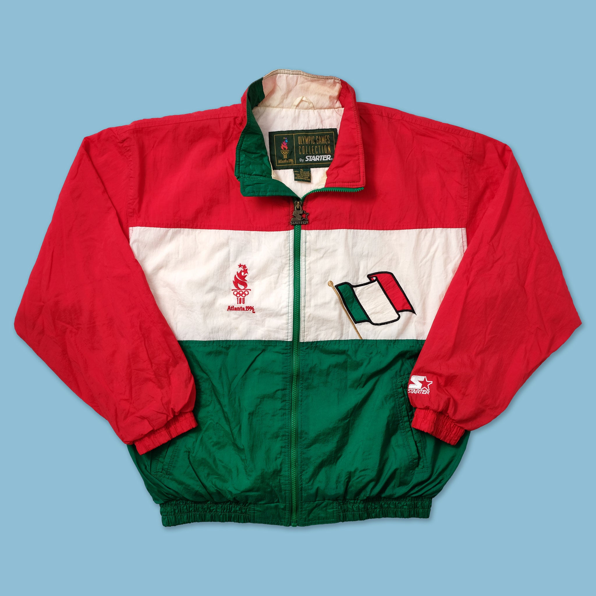 1996 Starter Atlanta Olympics Italy Track Jacket XLarge Double